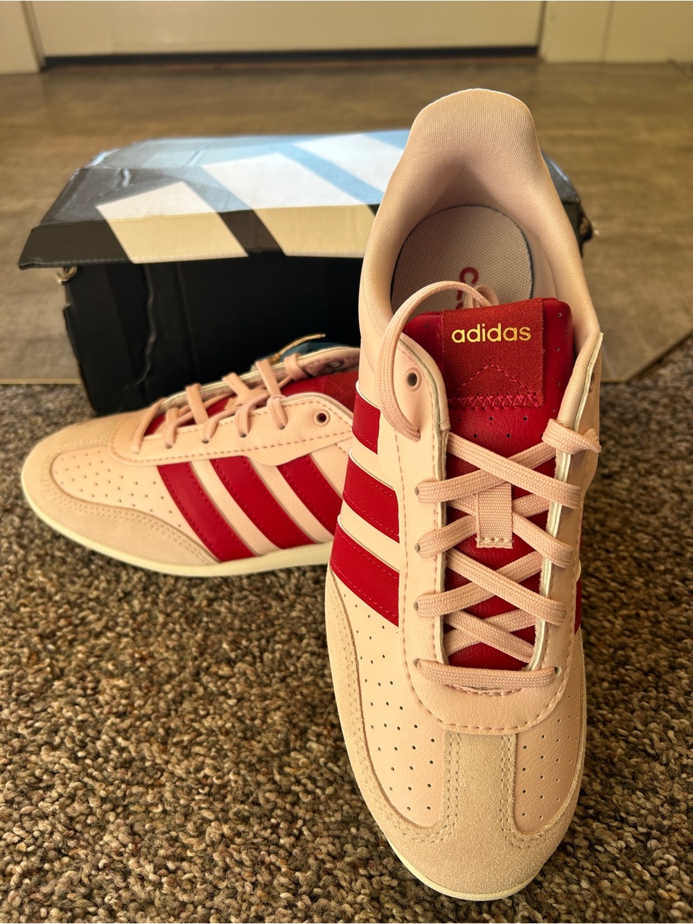 adidas Women’s Pink and Red Classic Sneakers
